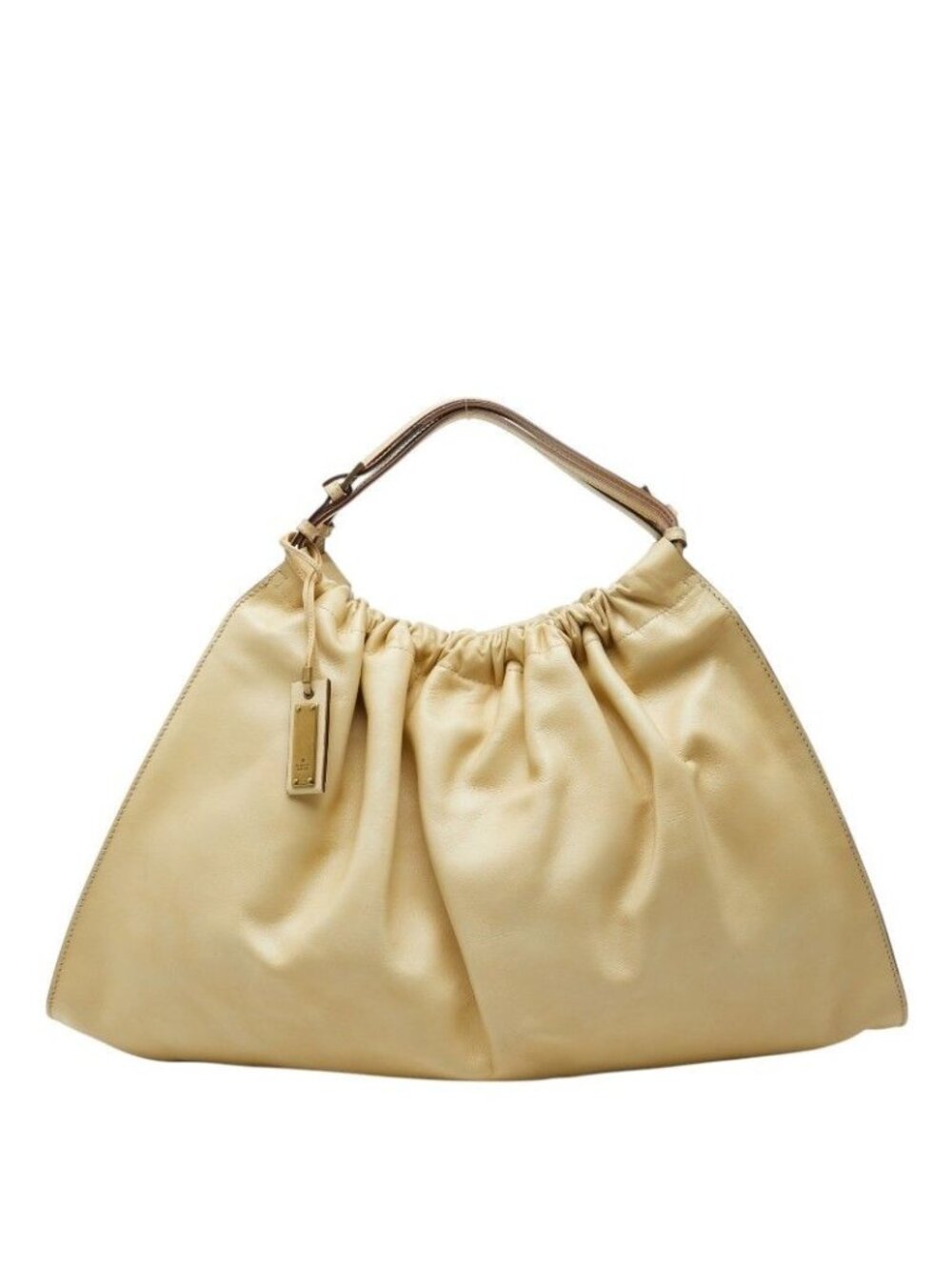Gucci Handbag Drawstring Ivory Leather